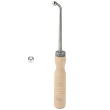 Trumpet repair tool; solid wood instrument maintenance with 1 metal sheet balls for French horn.