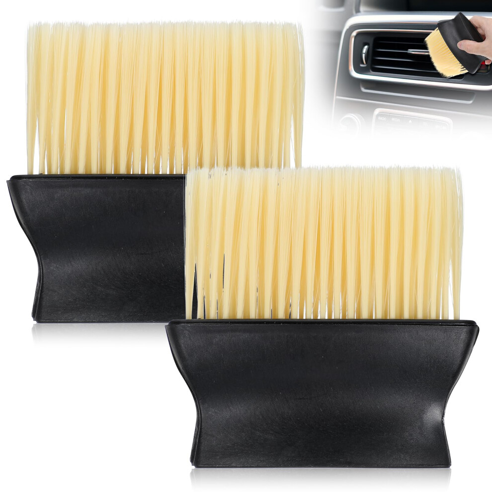 2 Pcs Car Detailing Brush Set With Soft Bristles For Dashboard Vents And Deep Crevice Cleaning 9323874656748