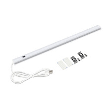 Stiv LED-stripebelysning for kjøkkenskap, hard barlampe med av/på-bryter, LED-barlampe med strømuttak og håndsensor, energieffektiv