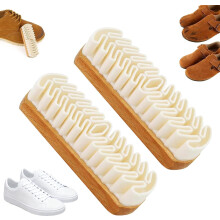 2pcs Suede Shoe Brush and Eraser Set, Deep Cleaning for Shoes, Bags, Jackets with Wooden Handle