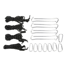 Tragbares Windseilsystem, robust, leicht, vielseitig einsetzbar, wetterfest, längenverstellbar mit Aluminiumspanner, reflektierendes Design, hohe