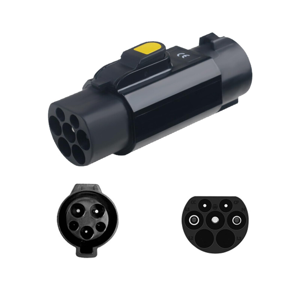 Ev Charger Adapter Type 1 To Gbt Connector For Electric Vehicle Charging Ref: 1148 Black 9001264613846