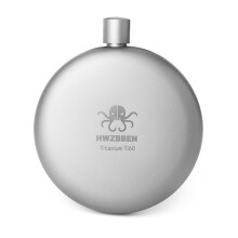 Pocket-Sized Titanium Flask With Threaded Lid Leak Proof Lightweight Stainless Steel Outdoor Flask For Travel, Creative Design Curved Shape Design Eas