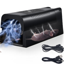 Electric Mouse Trap with Instant Kill Smart Sensor, Automatic Door Rat Zapper for Home Garage Black