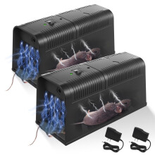 2 Pack Electric Mouse Trap Zapper with AntiEscape Door, Humane Reusable Rat Killer for Home, Kitchen, Garage