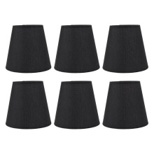 Modern Adjustable Design Lamp Shades, Fine Light Transmission For Table & Floor Lamp, 6Pcs Black Fabric, Smart Shading, Practical For Various Settings