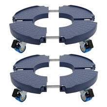 Plant Caddy with Wheels 2 Pack Heavy Duty Adjustable Stand, Round Dolly with Locking Casters