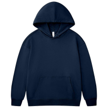 Dark Blue Cotton Hooded Sweater L330G, Terry Work Clothes, Loose Shoulder, Printed Embroidered Logo, Trendy Men's Spring Autumn Wear