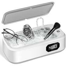 Ultrasonic Retainer Cleaner 49KHz with Digital Timer 640ML Dual Mode for Dentures Glasses Jewelry