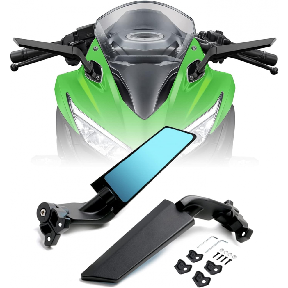 Adjustable Motorcycle Mirrors - Compatible With Kawasaki Ninja 400/650/Zx10r/Zx6r/Zx-636 & Honda 7057162538073
