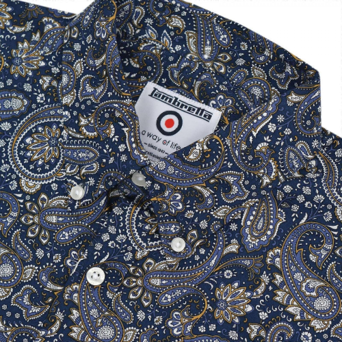 NavySMens Paisley Kurzarmhemd 2