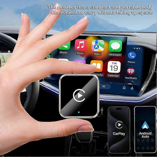 Grey2025 Wireless CarPlay Adapter for Android iPhone, Wired to Wireless USB Dongle AI Box 2