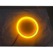 Gelbe 2 Stück COB-LED-Angel-Eye-Halo-Ringe 60-120 mm Auto-Tagfahrlicht