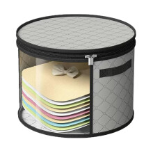 Oversized Clear Hat Storage Box for Women, Holds 9 Cowboy Hats, Travel & Closet Organizer (Pure Gray 1 Pack)