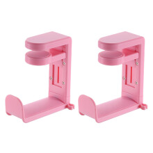 2 Pack Headphone Stand with 360 Adjustable Desk Clamp Hook for Gaming Headset and Earphones, Pink