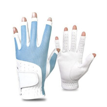 Golf gloves 1Pair Fingerless women's golf gloves ladies fashion grip (Color : Blue, Size : 21)