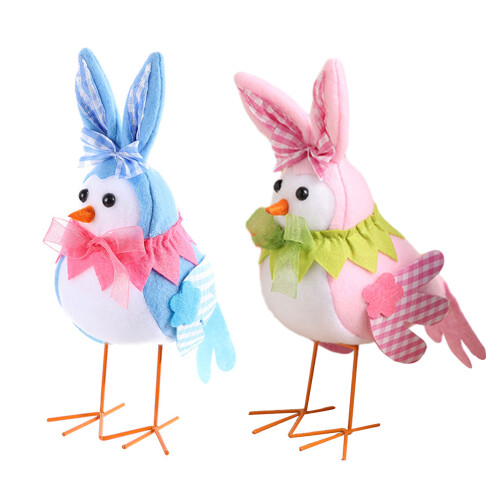 Delightful Easter Decor Smooth Plush Birds Sculptures-Blue 2