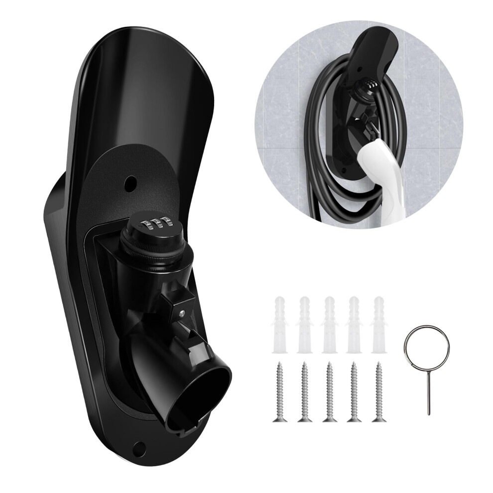 Ev Charger Holder Wall Mount With Cable Organizer And Lock For Outdoor Electric Vehicle Charging 9323874657639
