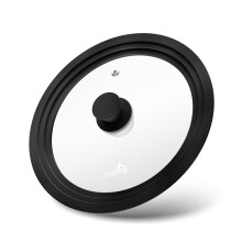 Universal Pot and Pan Lids Set, Tempered Glass with Silicone Rim, Fits 10.5 11 12 Inch Cookware