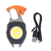 Luce da lavoro portatile, luce di emergenza con moschettone, torcia portachiavi COB ricaricabile, torcia multimodale, base magnetica, luce LED per