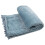 Fleece Throw Blanket with Pom Pom Fringe Solid Color- L Blue 1