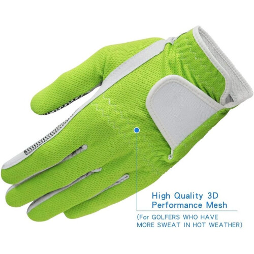 Golf gloves men left hand breathable green 3D performance mesh nonslip Ref: 8793 1