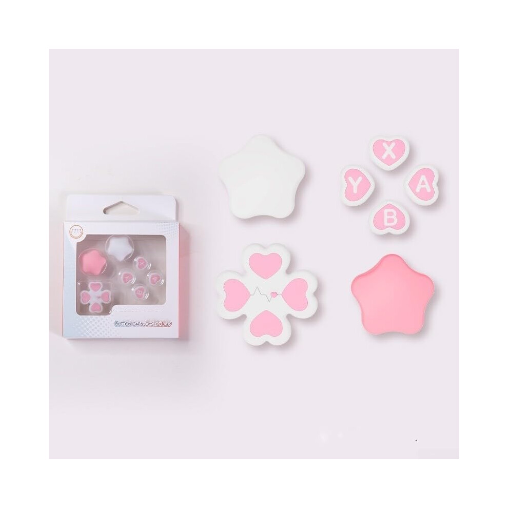 Vibrant Silicone Button For Nintendo Switch 2 Controllers A Fun Upgrade To Your Setup (Star White) Pink/White 9119770418203