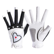 Women's Golf Gloves 1Pair Fingerless Soft AntiS Left Right Black