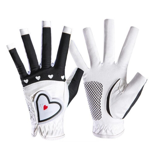 Women's Golf Gloves 1Pair Fingerless Soft AntiS Left Right Black