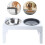 Raised Dog Bowl with Adjustable Stand Elevated Cat Water-White 1