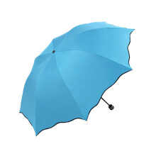 Creative Umbrella Water Flowering Umbrella 3 Folding Sun-Blue