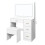 White hemp surface touch LED touch mirror dressing table set 1