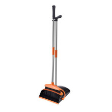 Broom and Dustpan Set with Long Handle Heavy Duty Upright Cleaning for Indoor Outdoor Use