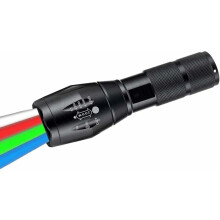 Επαναφορτιζόμενος φακός USB με ρυθμιζόμενη έξοδο, φακός LED πολλαπλών χρωμάτων 4 σε 1