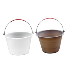 2 Pack Plastic Cement Buckets WearResistant Construction Mixing Containers White Portable