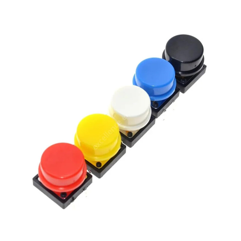 50Pcs/Box Tactile Push Button Switch Momentary Tact Cap 12 X 12 X 7.3 Mm Key Caps Assorted Kit 9119770419729