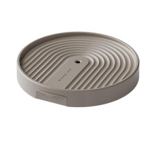 Plant Caddy with Brake Wheels and Hidden Drain Reservoir, Large Round Indoor Outdoor Planter Tray, Mocha