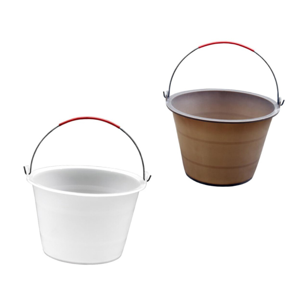 2 Pack Plastic Cement Buckets Thickened Lightweight Construction Site Storage For Cement And Trash White 9001264618889