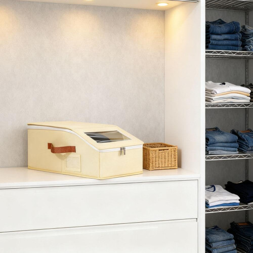 Hat Storage Organizer with Clear Window, Large Capacity Stackable Hat Box for Closet Baseball Caps 2