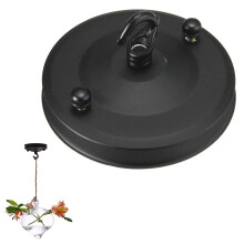 Deckenbaldachin-Set Schwarz, Vintage-Deckenrosetten-Hakenplatte für Pendelleuchten, Hochwertiges Material, rostfreie Eisenoberfläche, Baldachin-Set