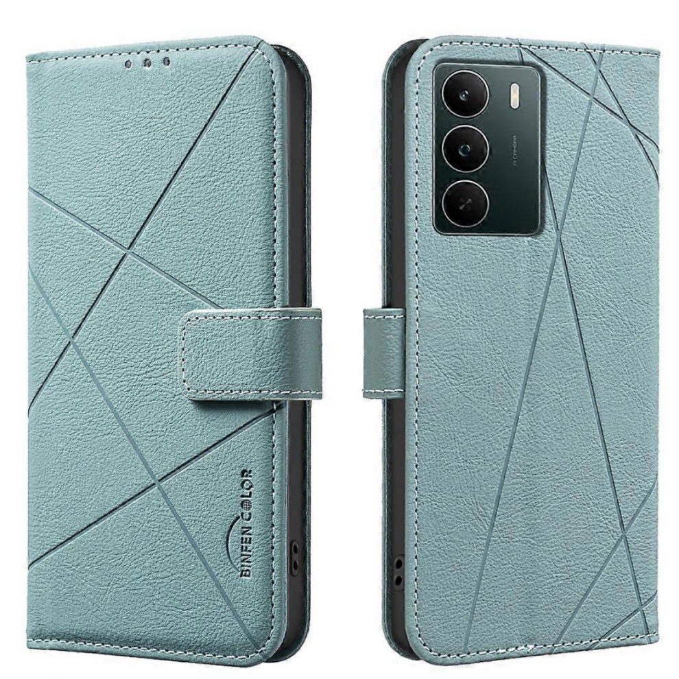 Greengreenfor Realme C71 4G Case Binfen Color Bf35 Geometry Imprinted Leather Phone Cover Rfid Blocking Wallet 7057162541813