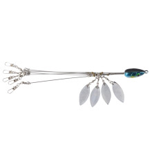 Underwater Symphony, Fishing Gear with Rotating Metal Sequins for Creating Vibrations, Compact Umbrella Rig for Simulating School of Shad Swimming, En