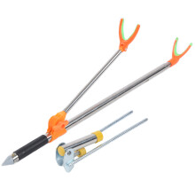 Suporte telescópico para iscas de pesca com pegador e pinça de aço inoxidável, armazenamento magnético de iscas, suporte giratório e posição