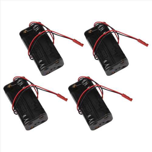 4Pack 6V 4XAA Battery Container Case Holder Pack Box JST Plug Receiver 2