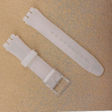 Bracelet de montre en TPU souple transparent et blanc 20 mm - Compatible avec montres-bracelets