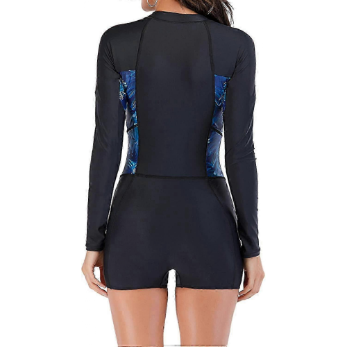 Costume intero donna Muta sub nera 0386M anti-rash con cerniera frontale 2