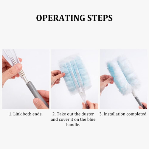 Dusting Kit with Microfiber Duster Handle and 10 Electrostatic Disposable Refills for Home Cleaning 2