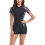 Costume intero donna anti-irritazione con zip frontale e muta sub nera a maniche corte 2