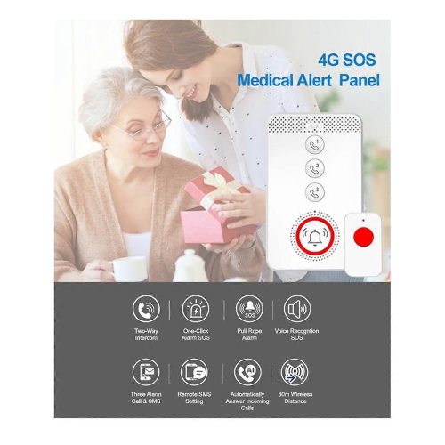 Emergency Alarm System 4G 433MHZ SOS Two-Way Intercom Call EU Plug 1