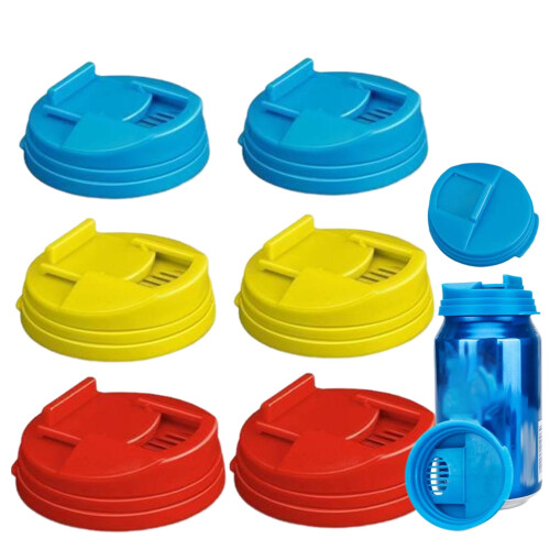 Soda Can Lids 6 Pcs Reusable Leakproof Covers for Standard Beverage Cans Keep Drinks Fresh